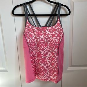 Womens Lands End Size 16 Pink Tankini Swimsuit Top